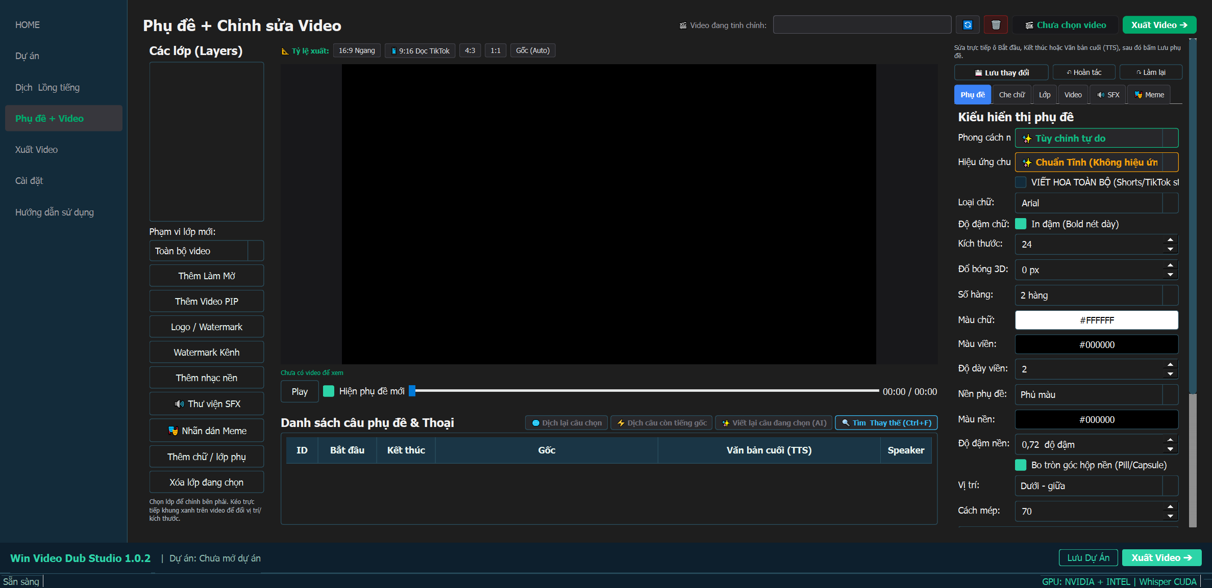 Trình chỉnh sửa phụ đề WIN VIDEO DUB STUDIO